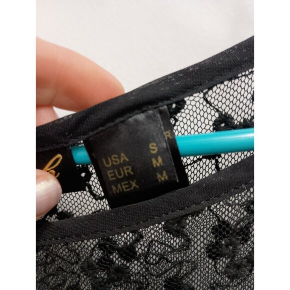 Blush By Young Threadd Maxi Dress Small Black Lace Formal Party Holiday Fairy - Picture 7 of 12